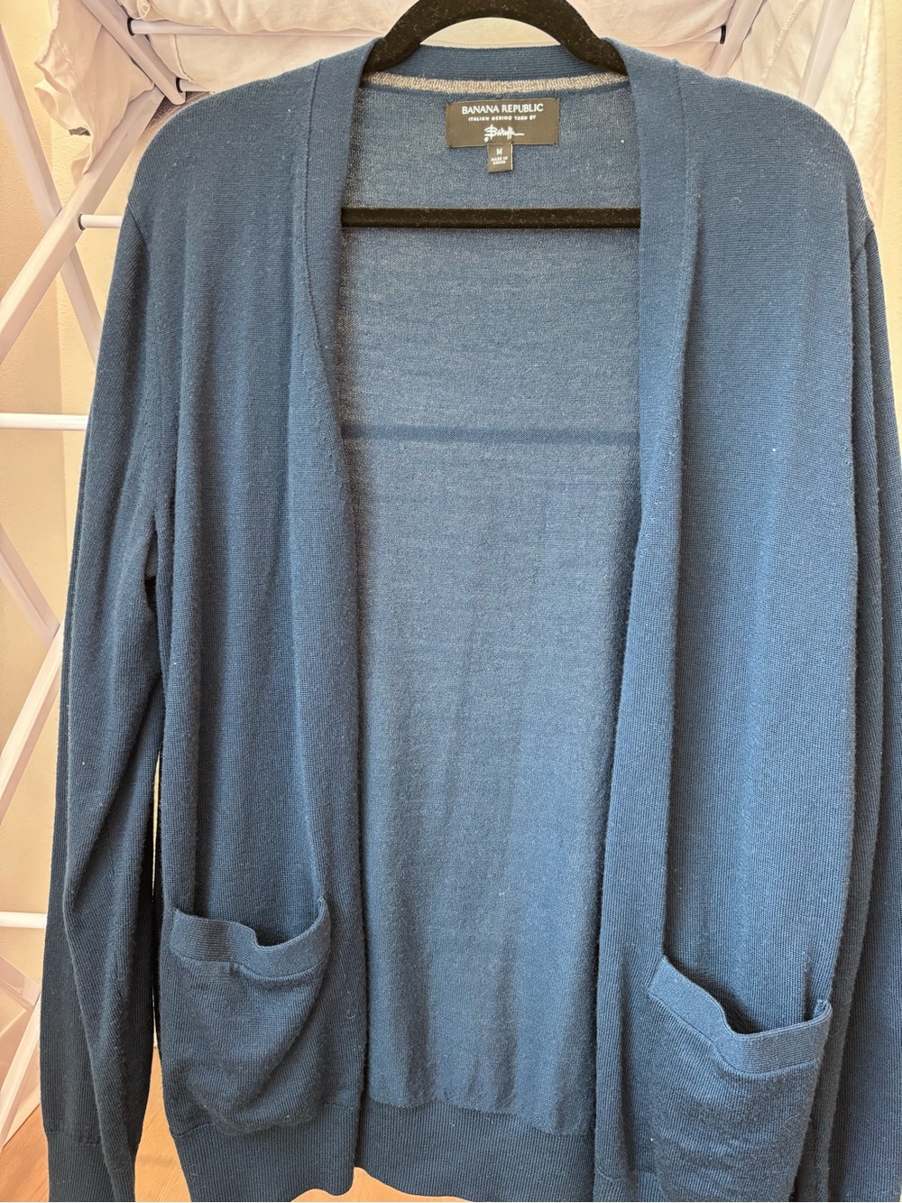 Banana Republic Men’s Dark Blue Open-Front Cardigan